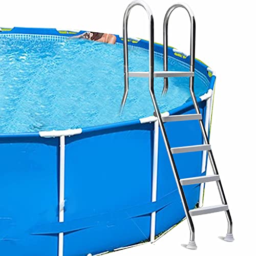 Escalera para piscina elevada, 4 pasos, acero inoxidable 304 miniatura 1