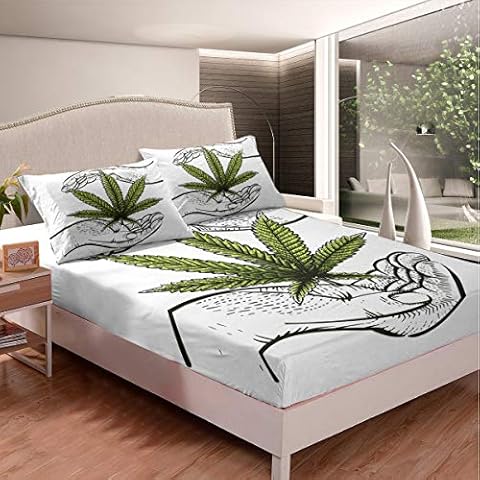 Juego de sábanas de Marihuana con Hojas de Marihuana para niños y adultos Cover