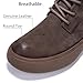 AFrown Men Lace Up Cowboy Boots, Round Toe Non-Slip Walking Shoes Ankle Bootie, Genuine Leather Comfortable Durable Breathable Fashion Western Retro Chelsea Boot Casual Work Hiking Camping, Brown 10.5