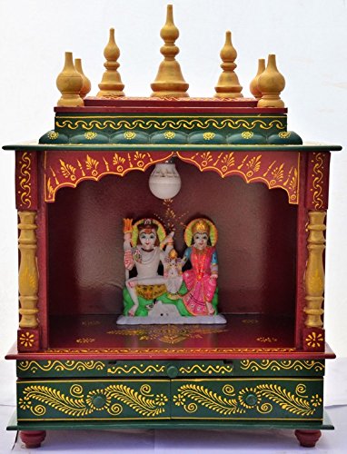 Pooja mandir avec ampoule pour maison temple et autel de prière hindou