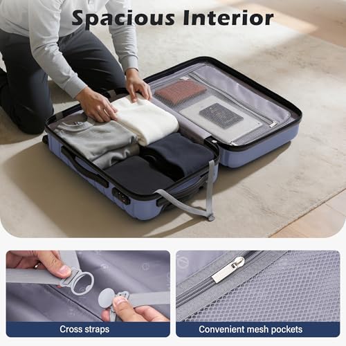 Coolife 3 Piece Hard Shell Suitcase Set