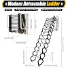 Attic Ladder Pull Down 11 Steps Attic Ladder Drop Down Attic Stairs, Loft Ladder Wall-Mounted Folding Stairs for Attic, 8.9-9.2ft Height, 880LB Load Capacity (US Stock)