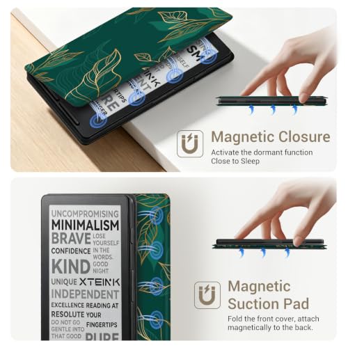 Image of CoBak Magnetic Case for XTEINK X4, Ultra-Lightweight Protective Cover for Xteink X4 E-Reader, Secure Magnetic Attachment(Deep Green)
