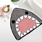 TRUEDAYS Bathroom Rug Bath Mat Shark Shaped Non Slip Bath Rug Extra Soft and Absorbent Microfiber Bath Rugs for Bathroom Floor Tub and Shower Dry Quickly