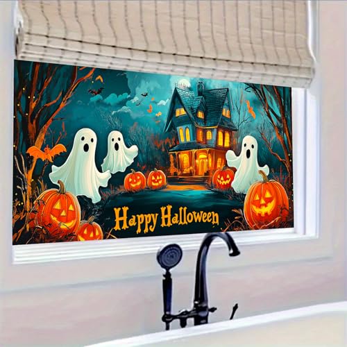 Vinilo Decorativo Halloween Casa Fantasma 39.3 x 17.7 in miniatura 5