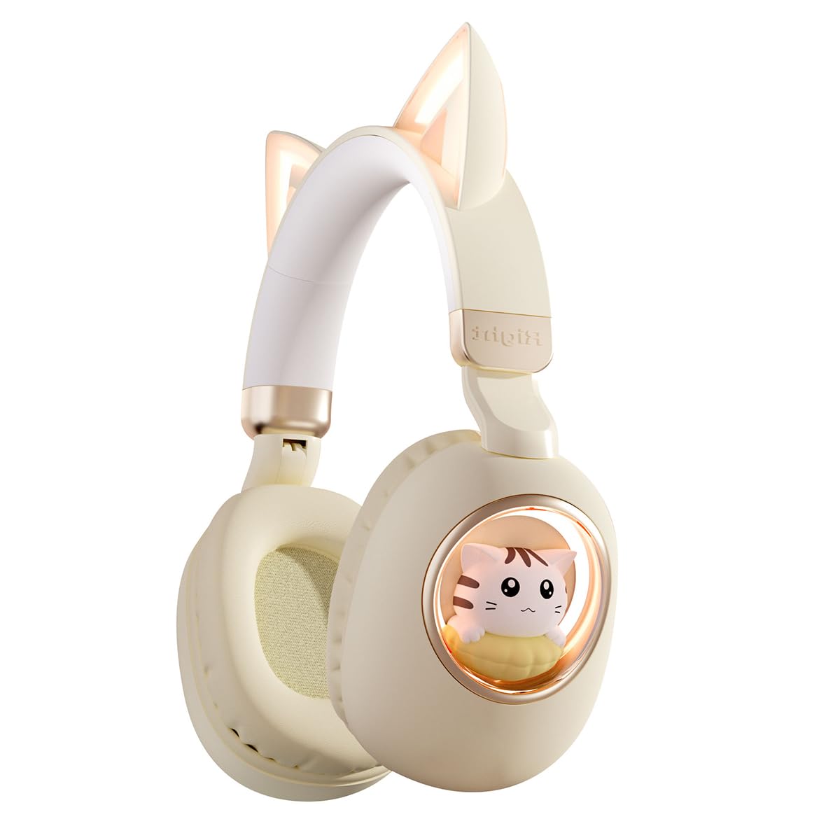 GZLMMY Wireless Bluetooth Ear Headset Neckband For Girls, 4.2 Magnetic Earplug Stereo Sport Headphones, Cosplay Cat Ears Gaming Headsets With Built -in Mic (ZW-29C