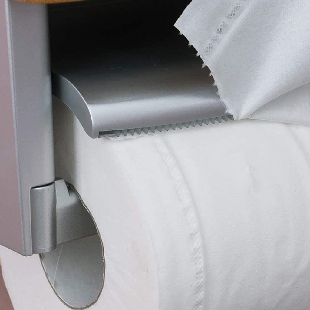 Porta asciugamani di carta montato a parete per cucina, appendiabiti per rotoli di carta da bagno con ripiano per cellulare