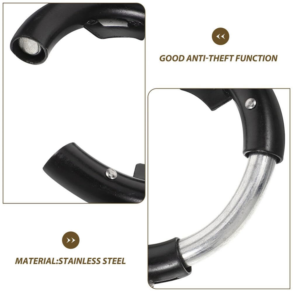 Lucchetto di Sicurezza per Bici Circolare Acciaio Inox 3 Set Nero | Antifurto per Mountain Bike e Bici da Strada, Resistente All'usura, Confezione Multipla per Uso Quotidiano