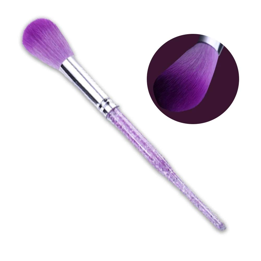 Pinceaux de Maquillage Accessoires de Soin des Ongles Nail Art Brosse Poussière Brosse Rouleau avec poignée Longue Creuse(Argento)
