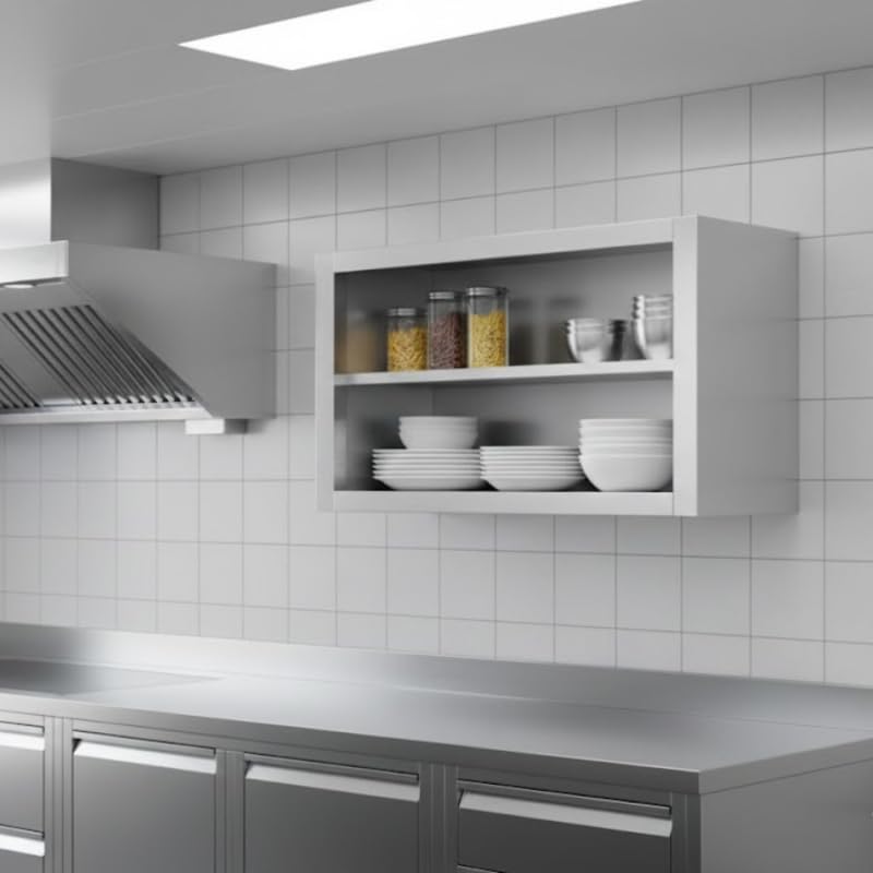 Générique Wandschrank, Edelstahl, offen, 600 x 400 x 600 mm – Wandregal für die professionelle Küche