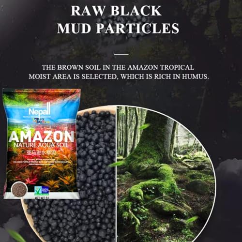 Image of Nepall (9 L) Aqua Soil Planted Aquarium Substrate | Fish Tank Water Grass Mud for Natural Aquatic Plants and Shrimps | No Cloudiness | Clear Water | Rich Nutrients