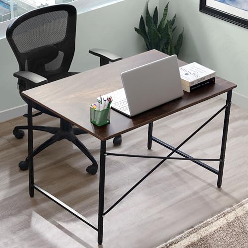 Image of ABOUT SPACE Office Table - Study Table for Students, Adults Work Table for Home - PC, Laptop, Desktop, Gaming, Computer Table with Spacious Tabletop Multipurpose Table (Walnut-L 91 x B 60.5 x H 75cm)