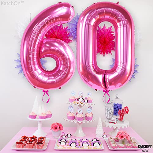 Image of KatchOn Hot Pink 0 Balloon Numbers 40 Inch | Pair 0 Digit To Other Numbers, Pink Zero for Birthday Party Supplies, Zero Balloon, Birthday Party Decorations