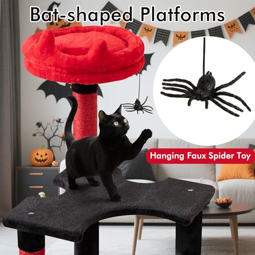 PETSITE Árbol Gótico para Gatos 52 pulg Negro miniatura 7