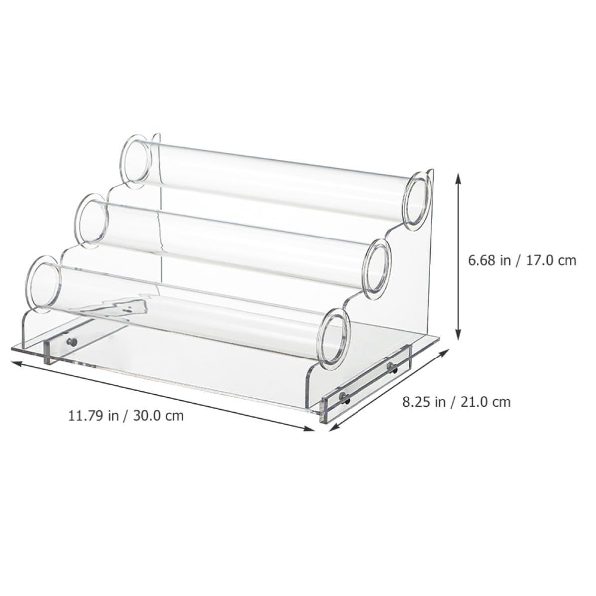 ibasenice Transparenter Schmuckhalter aus Acryl, 3-stufiger Uhrenständer