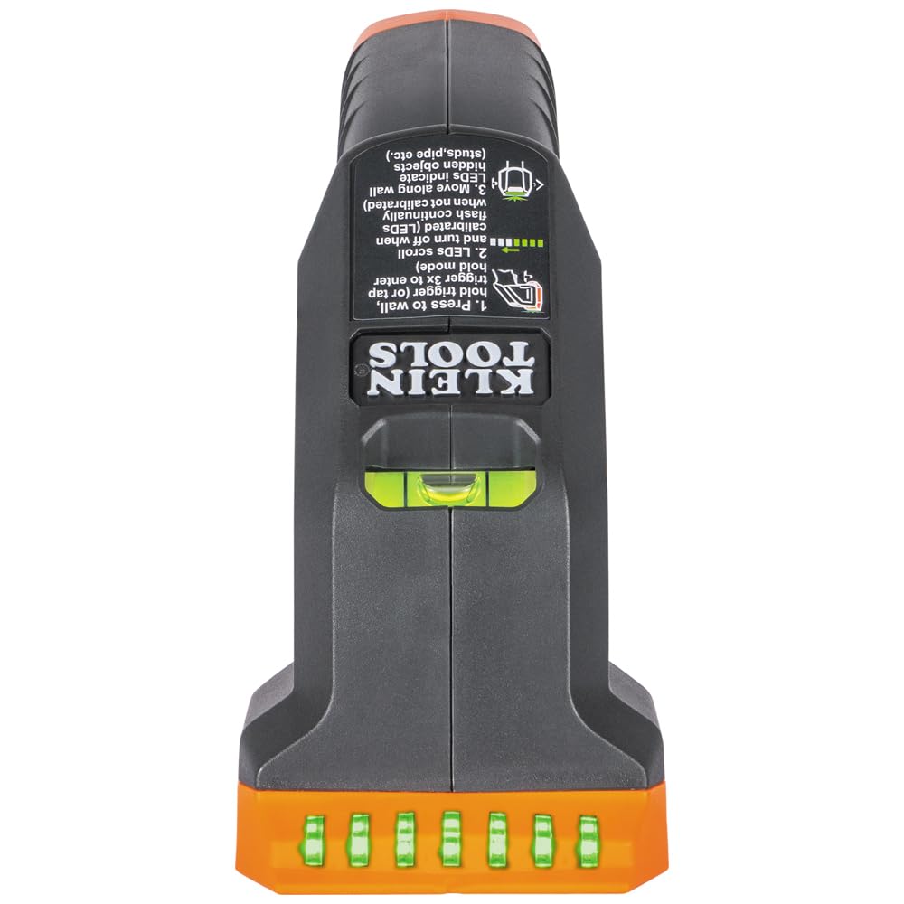 Klein Tools Détecteur de Montants électronique ESF100 et Scanner Mural avec Niveau à Bulle, pour Clous en Bois et métal, LED Vert Vif, Piles incluses