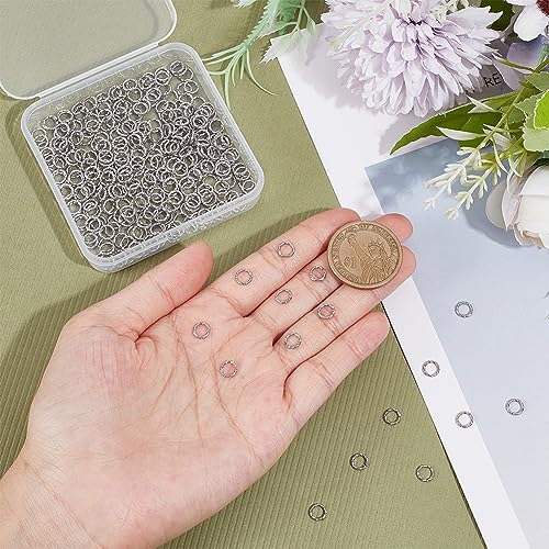 UNICRAFTALE 300 Pcs 304 Stainless Steel Open Jump Rings 6 mm distorted Round Rings Jump Rings for Jewelry Making DIY Craft Earring Bracelet Pendant Choker Jewelry Making Findings and Key Ring Chain - Image 4