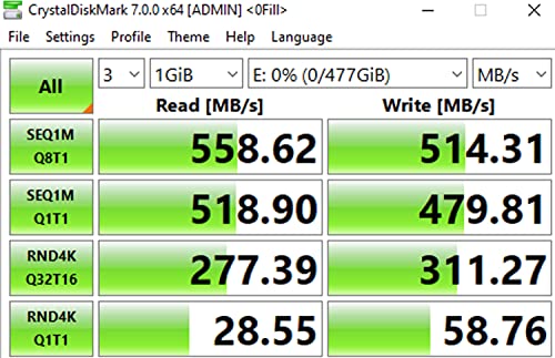 Disque SSD 512GB M.2 SATA avec Cache SLC Performance Boost lecture rapide 550 Mo/s - 7