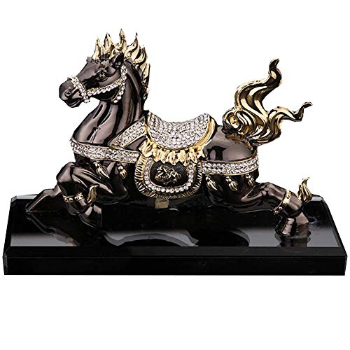 Sculpture de cheval Feng Shui ZXQUEGF, ornement noir haut de gamme pour maison