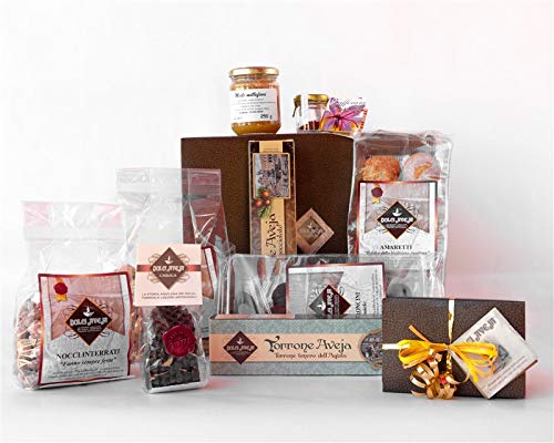 Dolci Aveja - Pacco Maestoso - Amaretti 350g, Torrone classico Aquilano 200g, Torrone Nocciolato 200g e altre prelibatezze