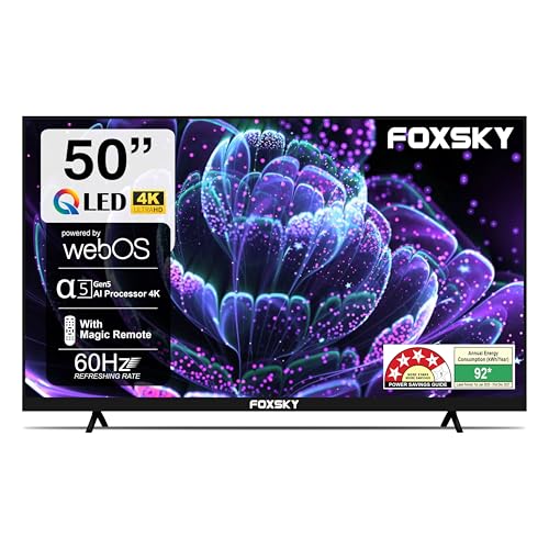 Image of Foxsky 127 cm (50 inch) Frameless Series 4K UHD QLED WebOS FS50GATV (Black)