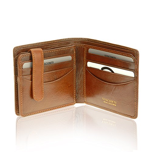 Visconti Tuscany 43 Secure RFID Blocking Genuine Leather Wallet (Tan)3