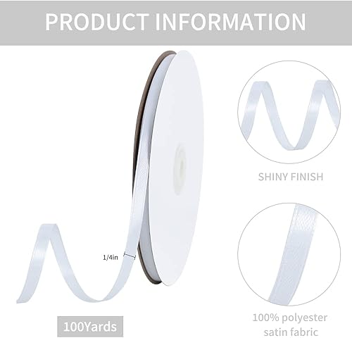 Vista 105 de TONIFUL - Rollo de listón de satén de color liso, para envolver regalos, manualidades, cabello, fiesta boda, tarjetas de invitación, ramos florales
