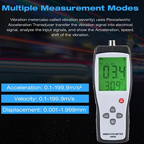 walfront vibration meter lcd digital handheld vibration sensor tester as63b vibrometer vibration analysis equipment 011999ms acceleration velocity displacement measurement