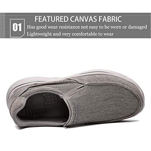 Men's Canvas Slip-On Orthopedic Walking Loafers Casual Breathable Non-Slip Sneakers Comfortable Walking Shoes for Plantar Fasciitis2