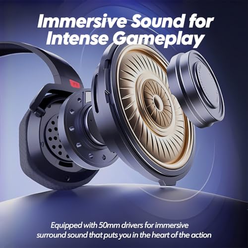 Image of NUBWO Wireless Gaming Headset with Mic for Ps5 Ps4 PC, Zero Interference, 100-Hour Battery All-Day Play, 23ms Sync for Fortnite & Call of Duty /FPS Gamers, Triple Mode All Devices Compatible - Red
