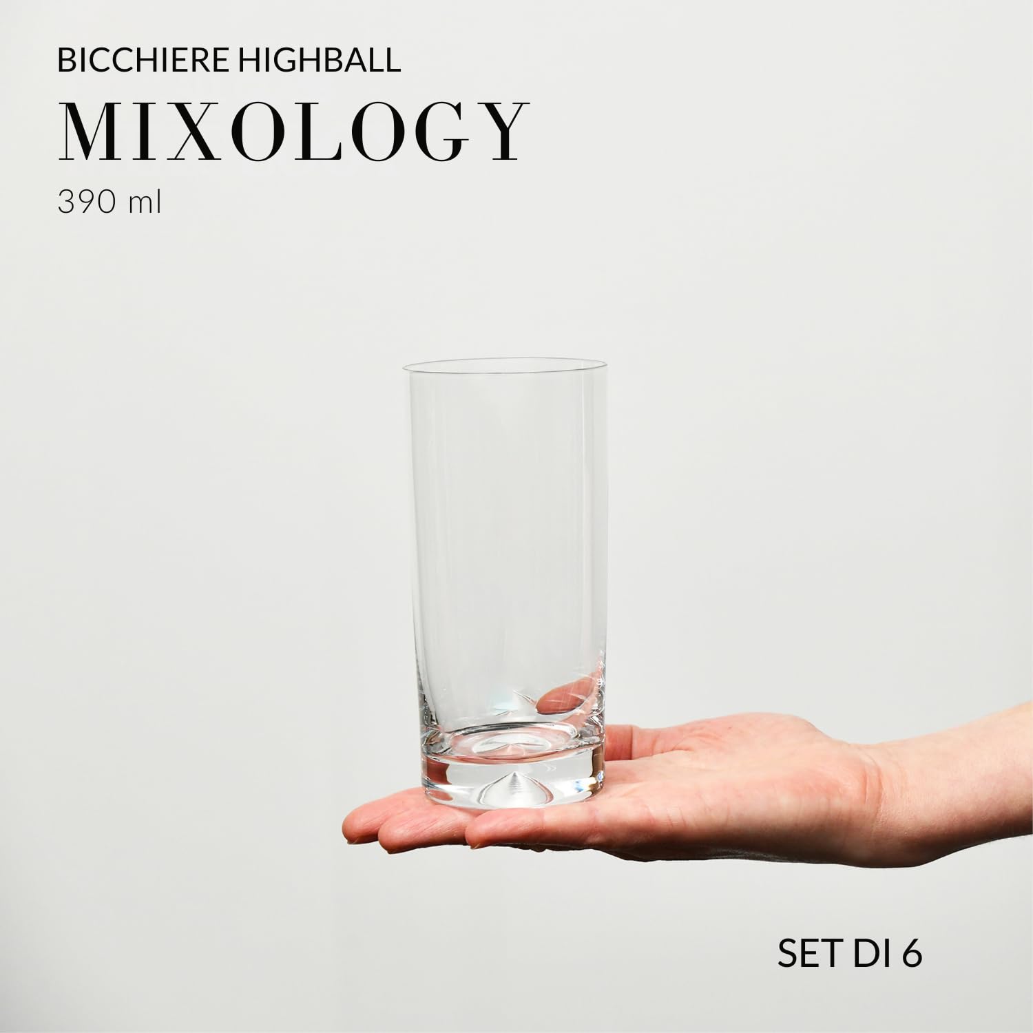Krosno Bicchieri per Acqua, Succhi e Altre Bevande | Set di 6 Bicchieri | 300 ML | Collezione Mixology | Ideale per Casa, Ristoranti e Feste | Lavabile in lavastoviglie