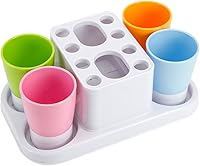 Vista 2 de Toothbrush Holder and Large Organizer Stand for Bathroom