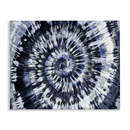 Stupell Industries Abstract Blue Tie Dye Boho, 24 x 30 Inch Canvas Wall Art