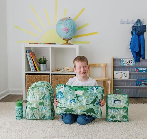 Image of Wildkin 15 Inch Backpack for Kids, Dinomite Dinosaurs | Ages 5-10, padded straps, side water bottle pocket - coordinates with matching Wildkin lunch boxes and water bottles