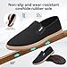 Men's Canvas Slip on Shoes Casual Loafers Comfortable Walking Boat Sneakers Fashion Breathable Deodorizing Espadrilles for Men Black