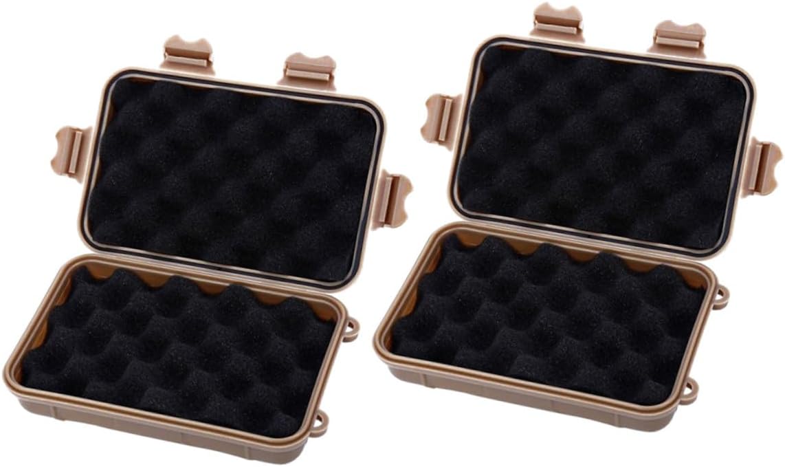 Garneck 2pcs Portable Outdoor Adventure Container Box Shockproof Survival Storage for Camping and Wilderness Exploration Color