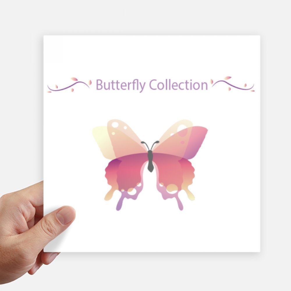 Autocollant carré 20 cm papillon multicolor pour décorer votre valise de voyage