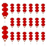 Charming Club 春節 旧正月 飾り 2026 提灯 中華街飾り 20個セット 30×16cm 新年 馬年 天井装飾 迎春 厄除け お祭り インテリアデコレーション モール 店 新年会 パーティー(A5-30×16cm)