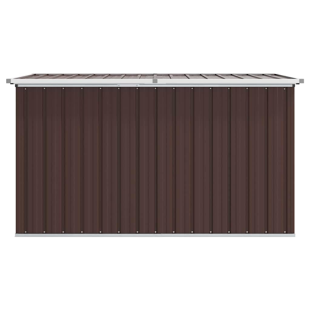 Gartenbox Braun verzinkter Stahl 171 x 99 x 93 cm mit Klappdeckel, wasserdicht, wetterfest Stauraum für Kissen, Auflagen, Polster, Outdoor Aufbewahrung für Balkon, Terrasse, Garten