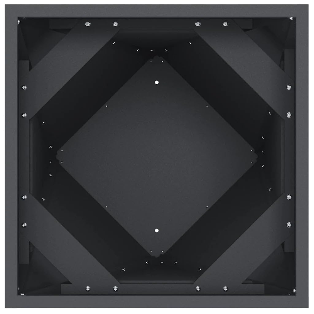 Helloshop26 Moderner Blumenkasten für den Außenbereich, 50 x 50 x 75 cm, schlichter Stil, Garten, Terrasse, Stahl, Anthrazit, 02_0053038