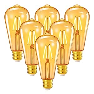 Linkind E27 Vintage LED-lamp 4 W, 40 W gloeilamp vervangt, antiek 2200 K warm wit 400 lm ST64 Retro decoratieve lamp…