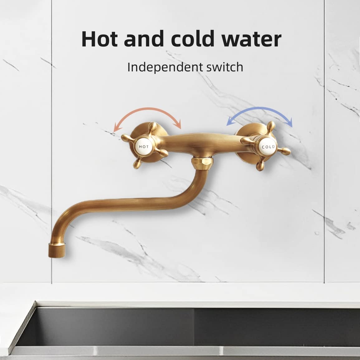 HOMELODY Spültischarmatur mit Brause Ausziehbar, Wasserhahn Küche mit 2