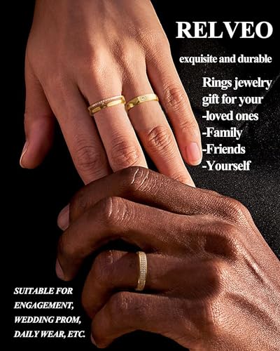 Gold Silver Rings for Women | Non-Tarnish Stackable Rings Trendy | CZ Wedding Bands Love Friendship Dual Band Rings | Stackable Bands Size 6 7 8 9 104