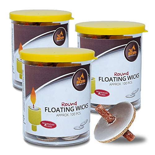 Round Floating Wicks - 300 Count Tub (Approx.), Cotton Wicks