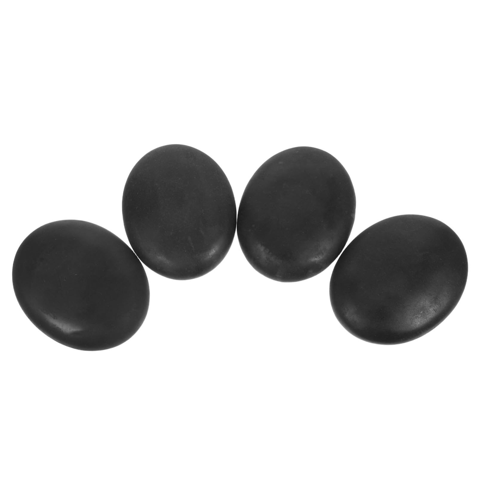 Piedras de Masaje Calientes 4 Piezas de Piedra Negra Curvada | Basalto Natural, 9x7cm, para Piel y Espalda, Uso en Spa Personal y Salón