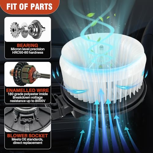 Image of AC Heater Blower Motor with Fan Fit for Mazda CX-9 2007-2015,Ram ProMaster 1500 /2500 /3500 2014-2024, Replacement for OE# 700289, TD1161B10