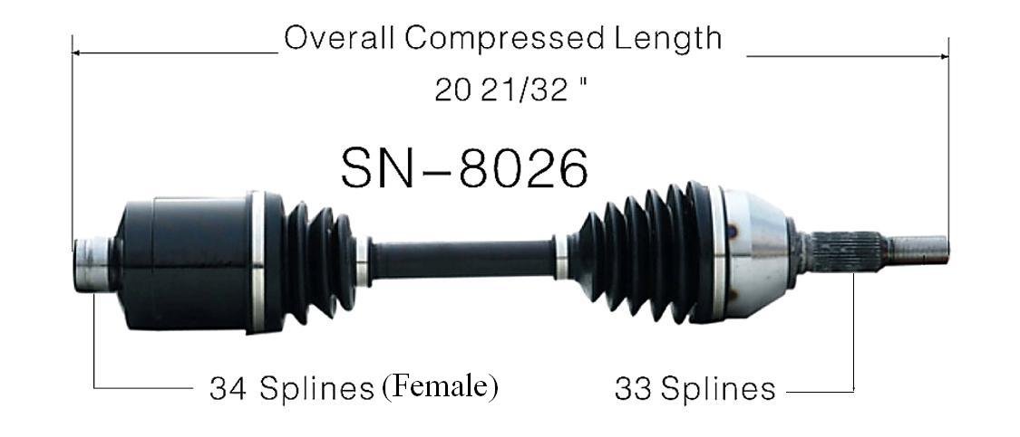 Amazon.com: SurTrack SN-8026 CV Axle Shaft : Automotive