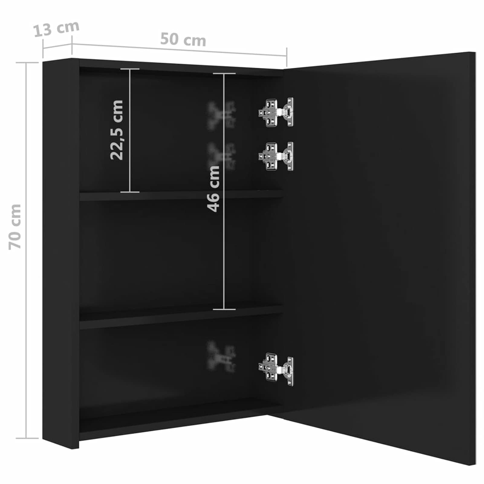 BPKADHY Spiegelschrank Bad Mit LED - 50cm Breite Mit 3 Lichtfarben