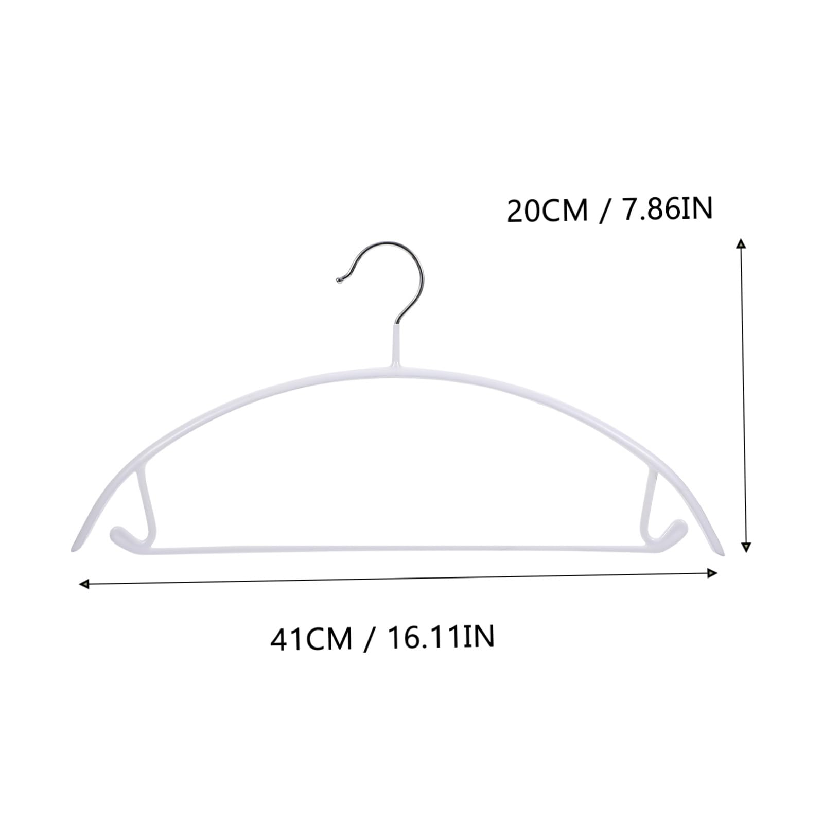 Set 10 Grucce Semicerchio in Pvc Ferro Bianco Traceless Antiscivolo Multifunzione Capacità 8kg per Gilet e Gonne per Inverno e Piccoli Lavanderie