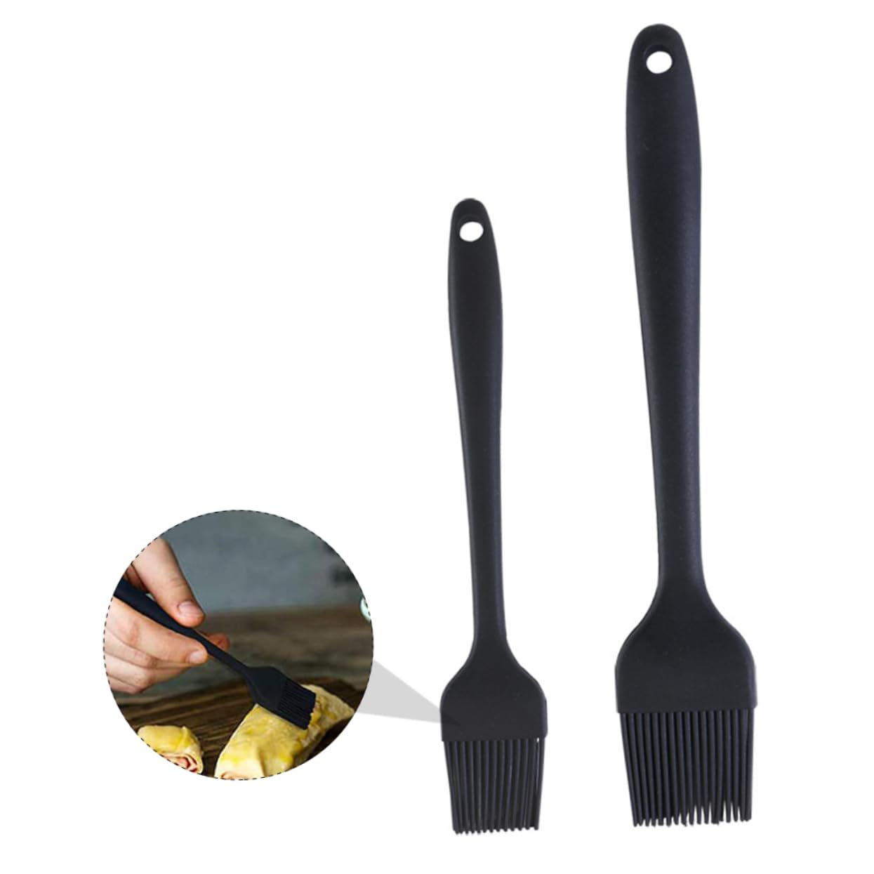 Ciieeo 4pcs Silicone Brush Set Baking Pastry Bbq Cooking Brush Food Grade Non-slip Handle
